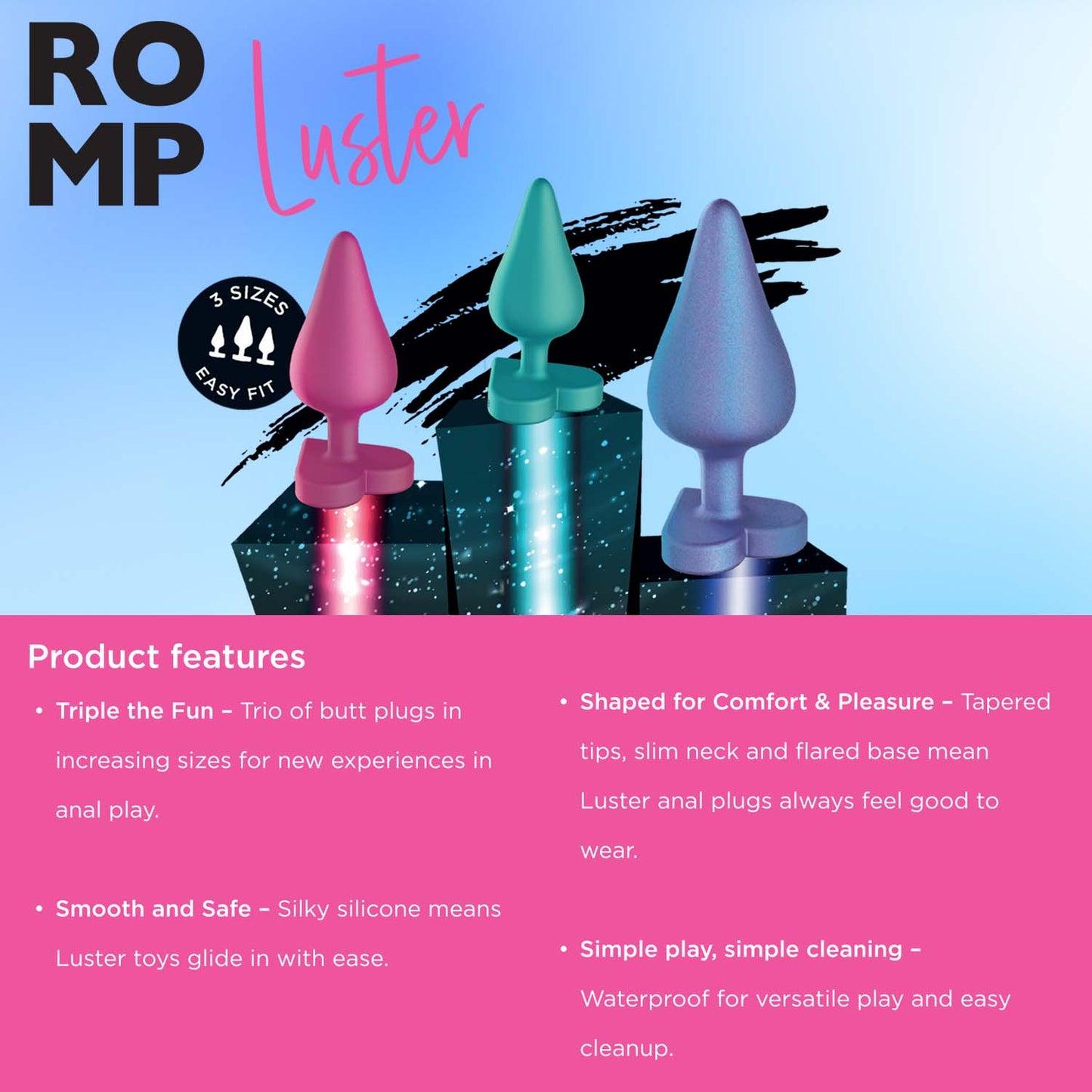 ROMP - Luster 3-piece Anal Training Kit